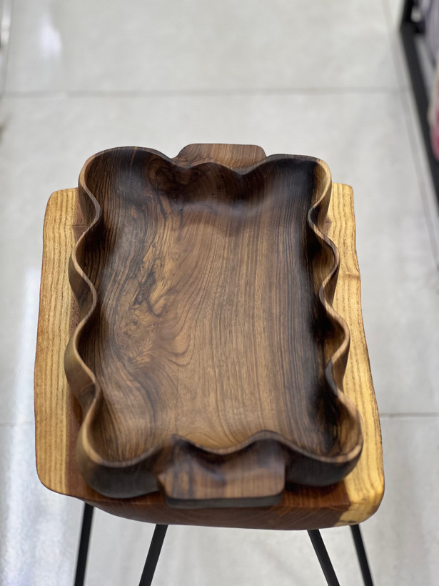 جا میوه چوبی روستیک چوب گردو